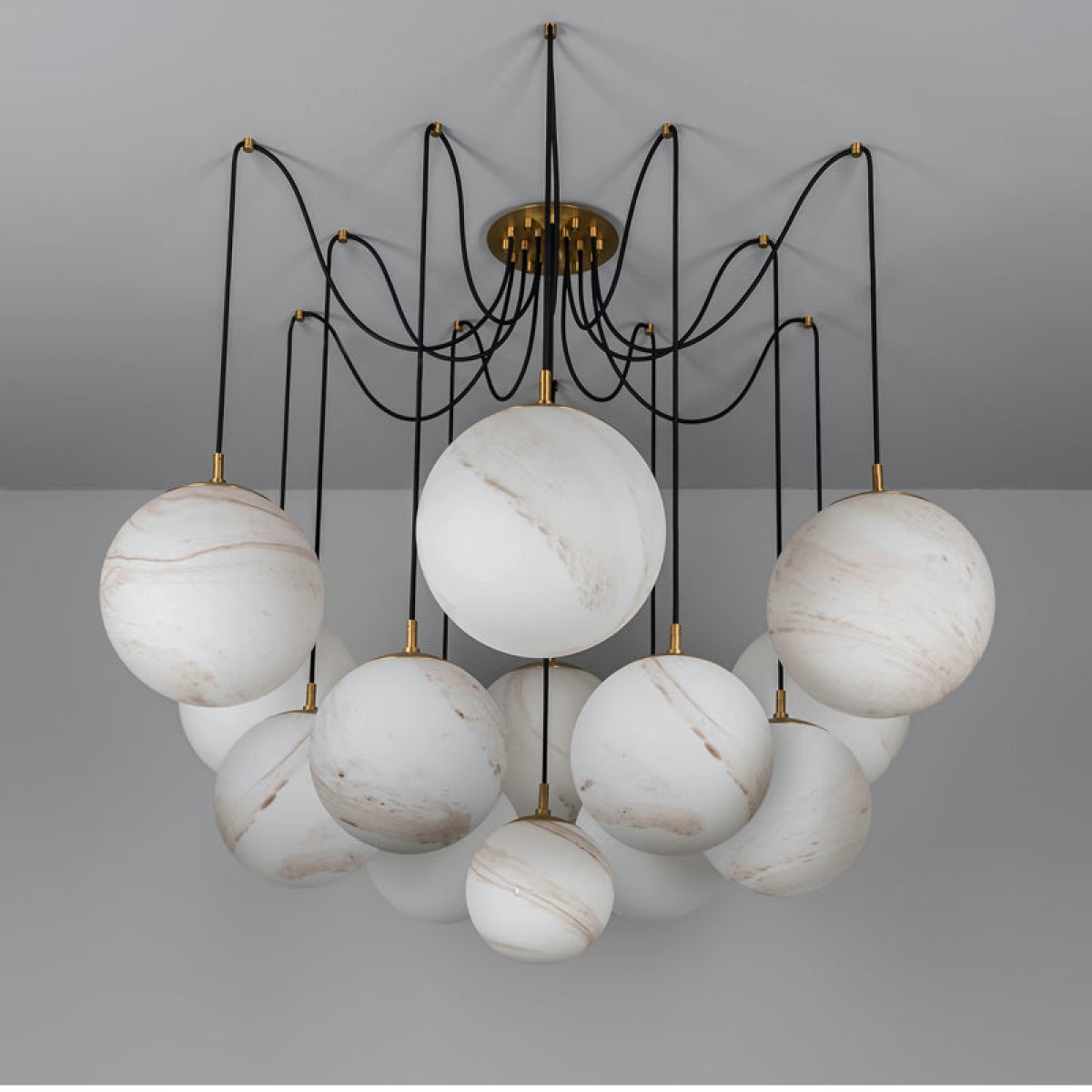 IQ4529 OPULENT ALABASTER BALL CHANDELIER IQ4529 OPULENT ALABASTER BALL CHANDELIER