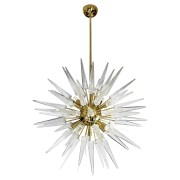 IQ4539 ITALIAN BRASS AND MURANO GLASS SPUTNIK CHANDELIER