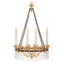 IQ4201 FRENCH 19TH CENTURY NEO-CLASSICAL ST. BRONZE, ORMOLU, AND CRYSTAL CHANDELIER