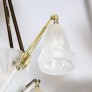 IQ4299 ART DECO FOUR ARM FROSTED GLASS & SILVERED BRONZE CHANDELIER 