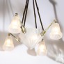 IQ4299 ART DECO FOUR ARM FROSTED GLASS & SILVERED BRONZE CHANDELIER 