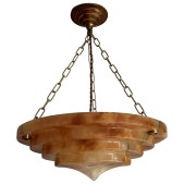 IQ4302 PURE ART DECO ALABASTER PENDANT LIGHT