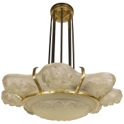 IQ4303 PAIR OF FRENCH ART DECO CHANDELIER
