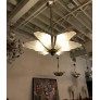 IQ4325 GRAND FRENCH ART DECO SIX-PANEL STARBURST CHANDELIER