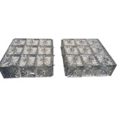 IQ4329 PAIR OF VINTAGE SCONCES IN CRYSTAL WALL LAMP