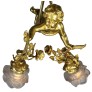IQ4343 WHIMSICAL FRENCH 19TH/20TH CENTURY GILT-BRONZE BELLE EPOQUE PUTTO CHANDELIER