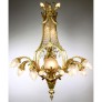 IQ4344 FRENCH BELLE EPOQUE GILT-BRONZE AND CUT-GLASS FIGURAL CHERUB & PUTTO CHANDELIER