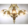 IQ4344 FRENCH BELLE EPOQUE GILT-BRONZE AND CUT-GLASS FIGURAL CHERUB & PUTTO CHANDELIER