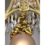 IQ4344 FRENCH BELLE EPOQUE GILT-BRONZE AND CUT-GLASS FIGURAL CHERUB & PUTTO CHANDELIER