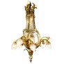 IQ4344 FRENCH BELLE EPOQUE GILT-BRONZE AND CUT-GLASS FIGURAL CHERUB & PUTTO CHANDELIER