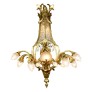 IQ4344 FRENCH BELLE EPOQUE GILT-BRONZE AND CUT-GLASS FIGURAL CHERUB & PUTTO CHANDELIER