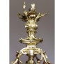 IQ4345 FRENCH BELLE EPOQUE ROCOCO STYLE GILT-BRONZE AND FROSTED GLASS SHADES CHANDELIER 