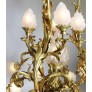IQ4345 FRENCH BELLE EPOQUE ROCOCO STYLE GILT-BRONZE AND FROSTED GLASS SHADES CHANDELIER 