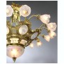 IQ4346 FRENCH BELLE EPOQUE GILT-BRONZE & MOLDED GLASS 16 LIGHT PLAFONNIER CHANDELIER