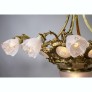 IQ4346 FRENCH BELLE EPOQUE GILT-BRONZE & MOLDED GLASS 16 LIGHT PLAFONNIER CHANDELIER
