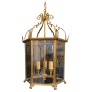 IQ4352 WONDERFUL VAUGHAN BRASS BRONZE GLASS PANEL HEXAGON ENGLISH REGENCY LANTERN