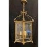 IQ4352 WONDERFUL VAUGHAN BRASS BRONZE GLASS PANEL HEXAGON ENGLISH REGENCY LANTERN