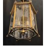 IQ4352 WONDERFUL VAUGHAN BRASS BRONZE GLASS PANEL HEXAGON ENGLISH REGENCY LANTERN