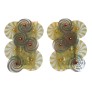 IQ4424 PAIR OF LARGE GREEN MURANO DISCS SCONCES