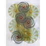 IQ4424 PAIR OF LARGE GREEN MURANO DISCS SCONCES