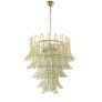 IQ4436 MID CENTURY GREEN PETALS MURANO CHANDELIER