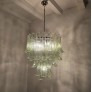 IQ4436 MID CENTURY GREEN PETALS MURANO CHANDELIER