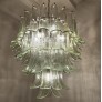 IQ4436 MID CENTURY GREEN PETALS MURANO CHANDELIER