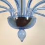 IQ4440 LARGE MID-CENTURY MODERN BLUE MURANO GLASS CHANDELIER