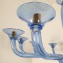 IQ4440 LARGE MID-CENTURY MODERN BLUE MURANO GLASS CHANDELIER