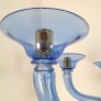 IQ4440 LARGE MID-CENTURY MODERN BLUE MURANO GLASS CHANDELIER