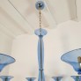 IQ4440 LARGE MID-CENTURY MODERN BLUE MURANO GLASS CHANDELIER