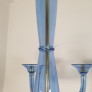 IQ4440 LARGE MID-CENTURY MODERN BLUE MURANO GLASS CHANDELIER