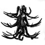 IQ4451 BLOWN GLASS ANTLER CHANDELIER