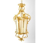 IQ4483 FRENCH LOUIS XVI STYLE GILT BRONZE HANGING LANTERN