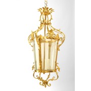 IQ4483 FRENCH LOUIS XVI STYLE GILT BRONZE HANGING LANTERN