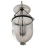 IQ4486 BRITISH CEYLONESE HANDBLOWN ETCHED GLOW LAMP BELL JAR LANTERN