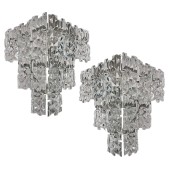 IQ4491 PAIR OF MIDCENTURY GLASS SCONCES