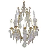 IQ4492 18TH CENTURY VENETIAN ROCOCO CRYSTAL AND BRONZE CHANDELIER