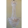 IQ4493 20TH CENTURY FRENCH BRONZE AND CRYSTAL CHANDELIER