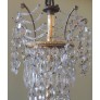 IQ4493 20TH CENTURY FRENCH BRONZE AND CRYSTAL CHANDELIER