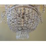 IQ4493 20TH CENTURY FRENCH BRONZE AND CRYSTAL CHANDELIER