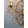 IQ4495 PAIR OF 19TH CENTURY ITALIAN NEOCLASSICAL CRYSTAL MEDALLION BACK SCONCES