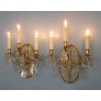 IQ4495 PAIR OF 19TH CENTURY ITALIAN NEOCLASSICAL CRYSTAL MEDALLION BACK SCONCES
