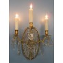IQ4495 PAIR OF 19TH CENTURY ITALIAN NEOCLASSICAL CRYSTAL MEDALLION BACK SCONCES