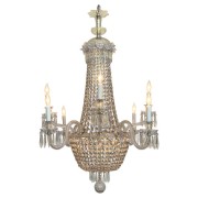 IQ4497 REGENCY TENT-AND-BASKET SILVER PLATE & CRYSTAL CHANDELIER