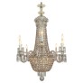 IQ4497 REGENCY TENT-AND-BASKET SILVER PLATE & CRYSTAL CHANDELIER