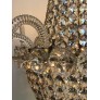 IQ4497 REGENCY TENT-AND-BASKET SILVER PLATE & CRYSTAL CHANDELIER