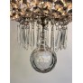 IQ4497 REGENCY TENT-AND-BASKET SILVER PLATE & CRYSTAL CHANDELIER