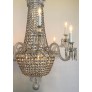 IQ4497 REGENCY TENT-AND-BASKET SILVER PLATE & CRYSTAL CHANDELIER