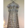 IQ4497 REGENCY TENT-AND-BASKET SILVER PLATE & CRYSTAL CHANDELIER